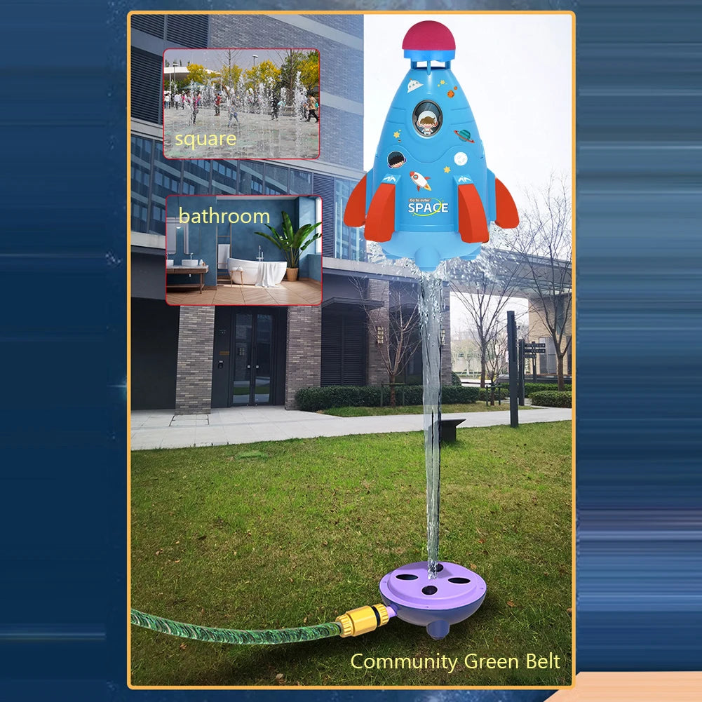Creative Space Rocket Sprinkler Rotating Water