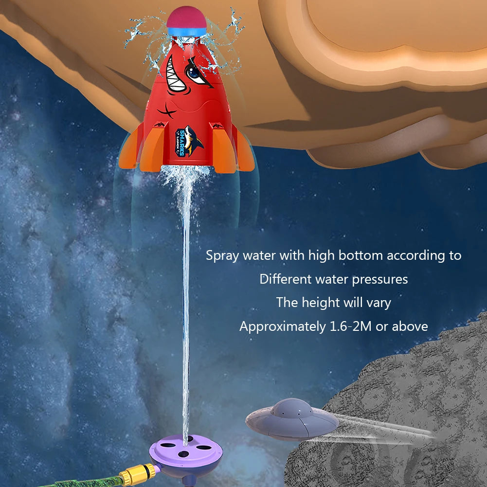 Creative Space Rocket Sprinkler Rotating Water