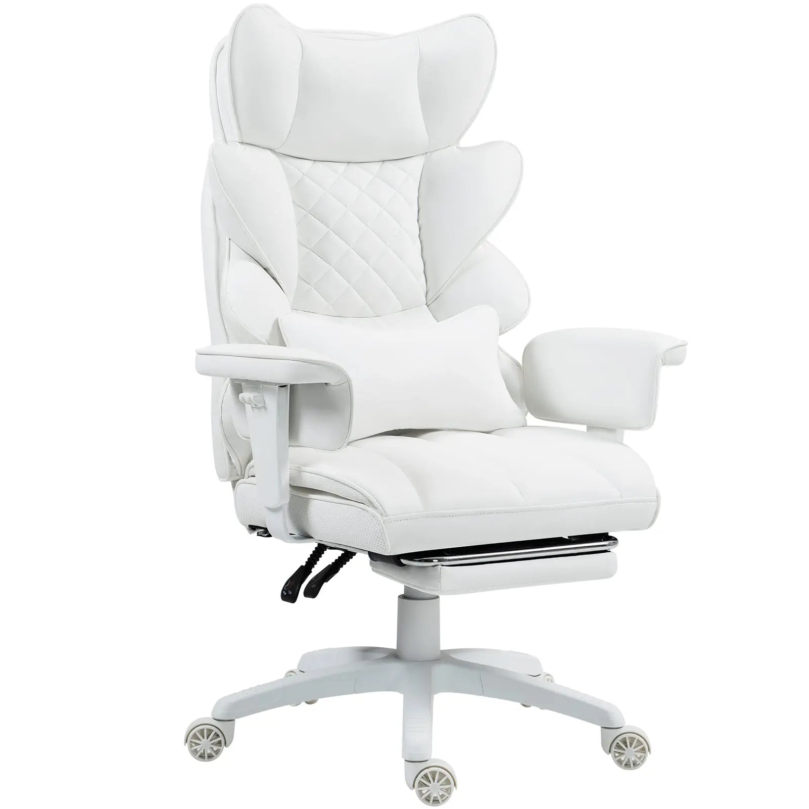 Luxurious White Leather Comfort Chair