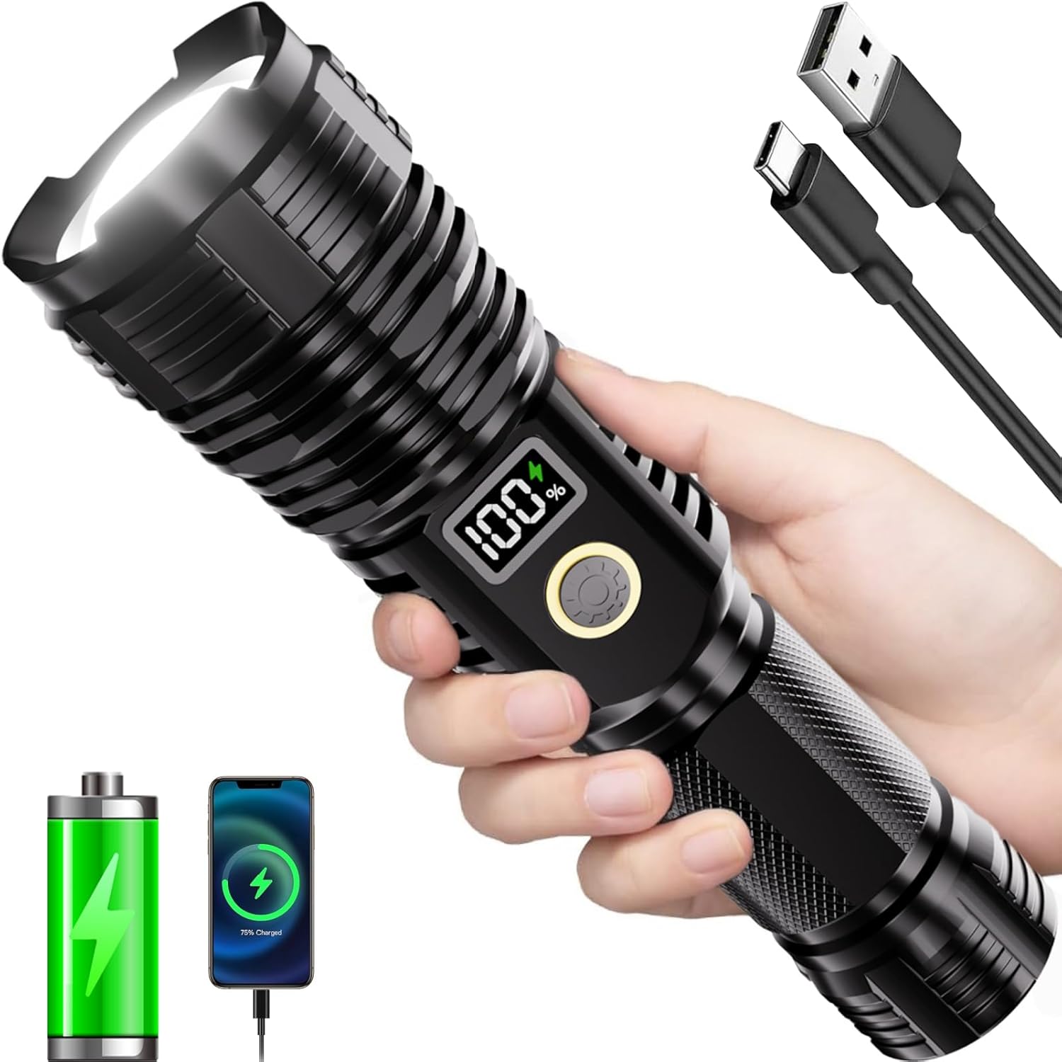 Rechargeable UltraGlow Flashlight Power