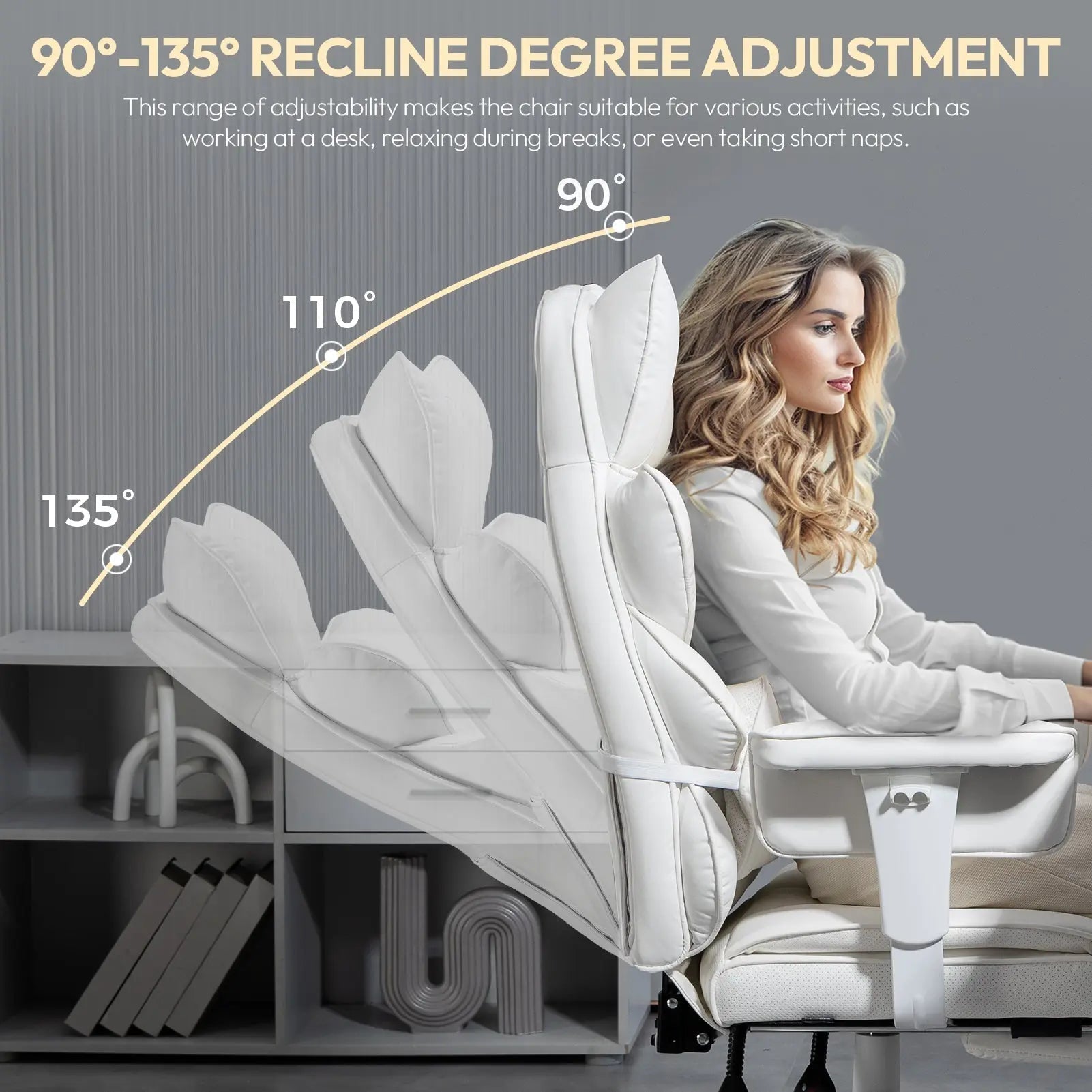 Luxurious White Leather Comfort Chair
